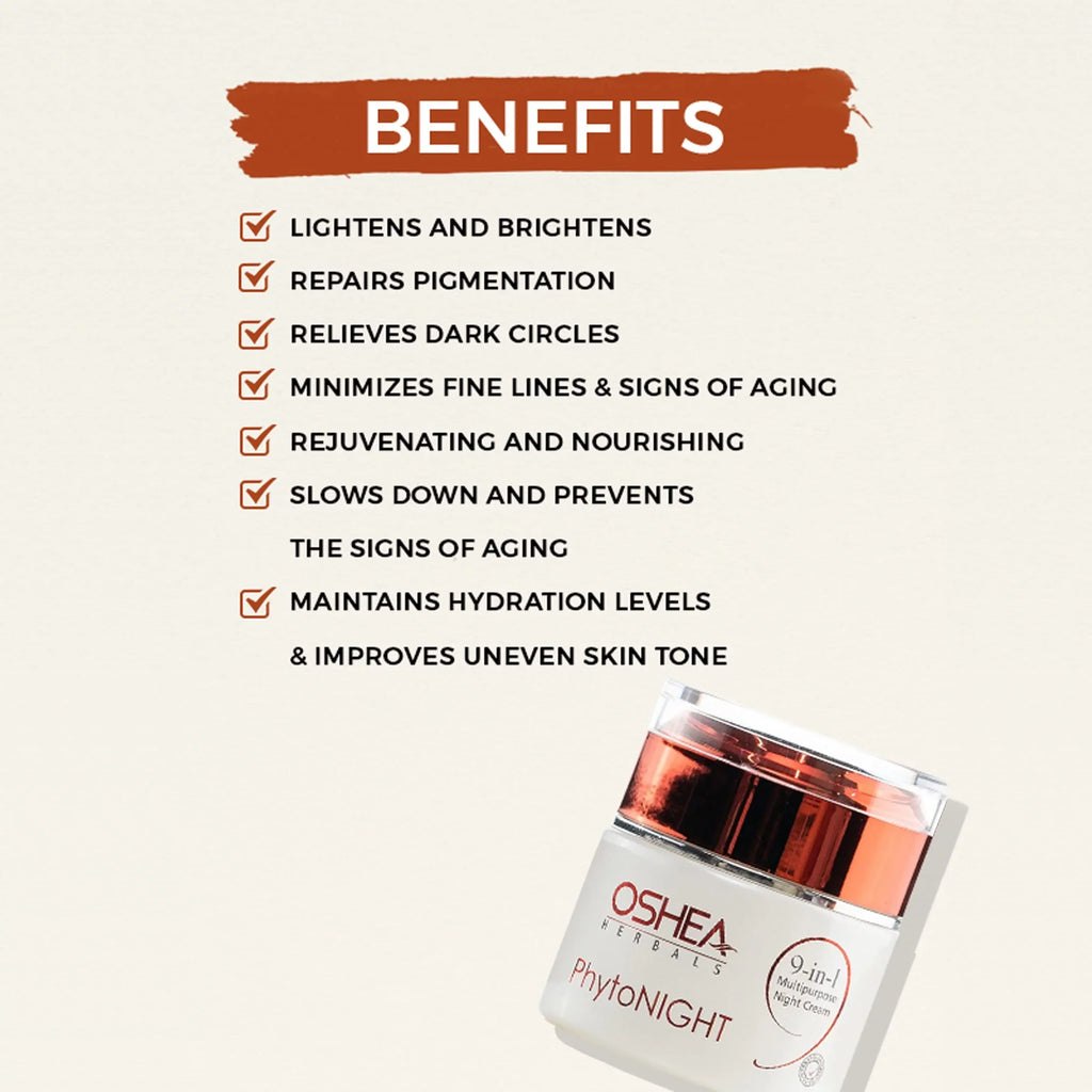 Lines, Night and Oshea gm Phytonight Skin, Wrinkles Glowing Herbals For Fine 50 Cream