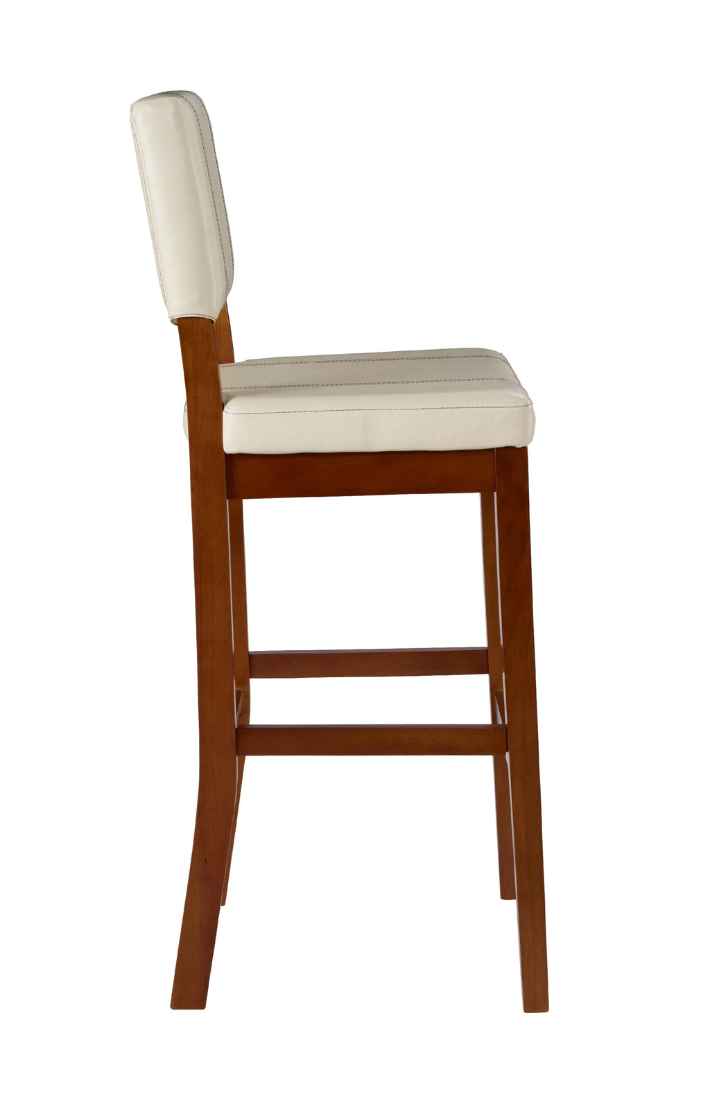 Walnut Cream Fabric Height, 30" Medium Bar Linon Stool, Finish Mulberry Padded Dark with Seat