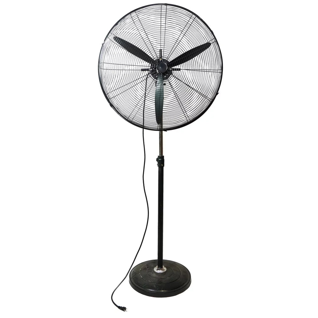 30" Fan Adjustable Jet Oscillating Black Pedestal 3-Speed Height Industrial