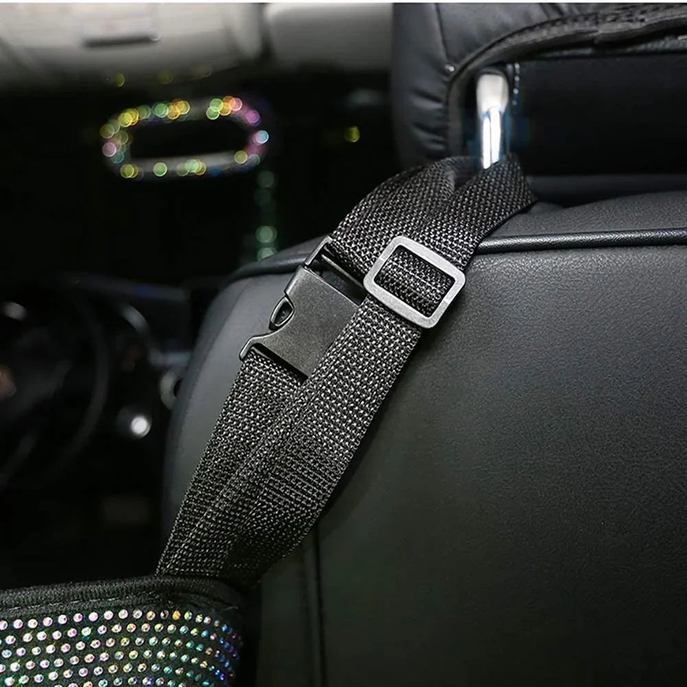 Plush,White Can,Rhinestones Pocket Handbag Between Organizer,Car Net Car Holder StorageTrash Bling Accessories Backseat eing Seat,Back Storage Car Auto Seat - Seat Bag,3-Pack