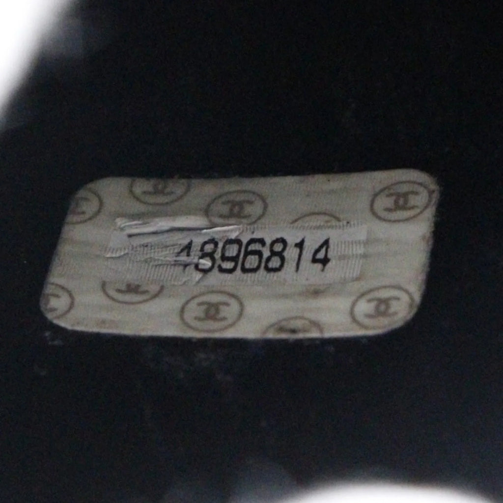Zipper France in Coco (Good) Pre-Owned Matte Caviar Mark Vanity Made Handbag Ladies Skin Black