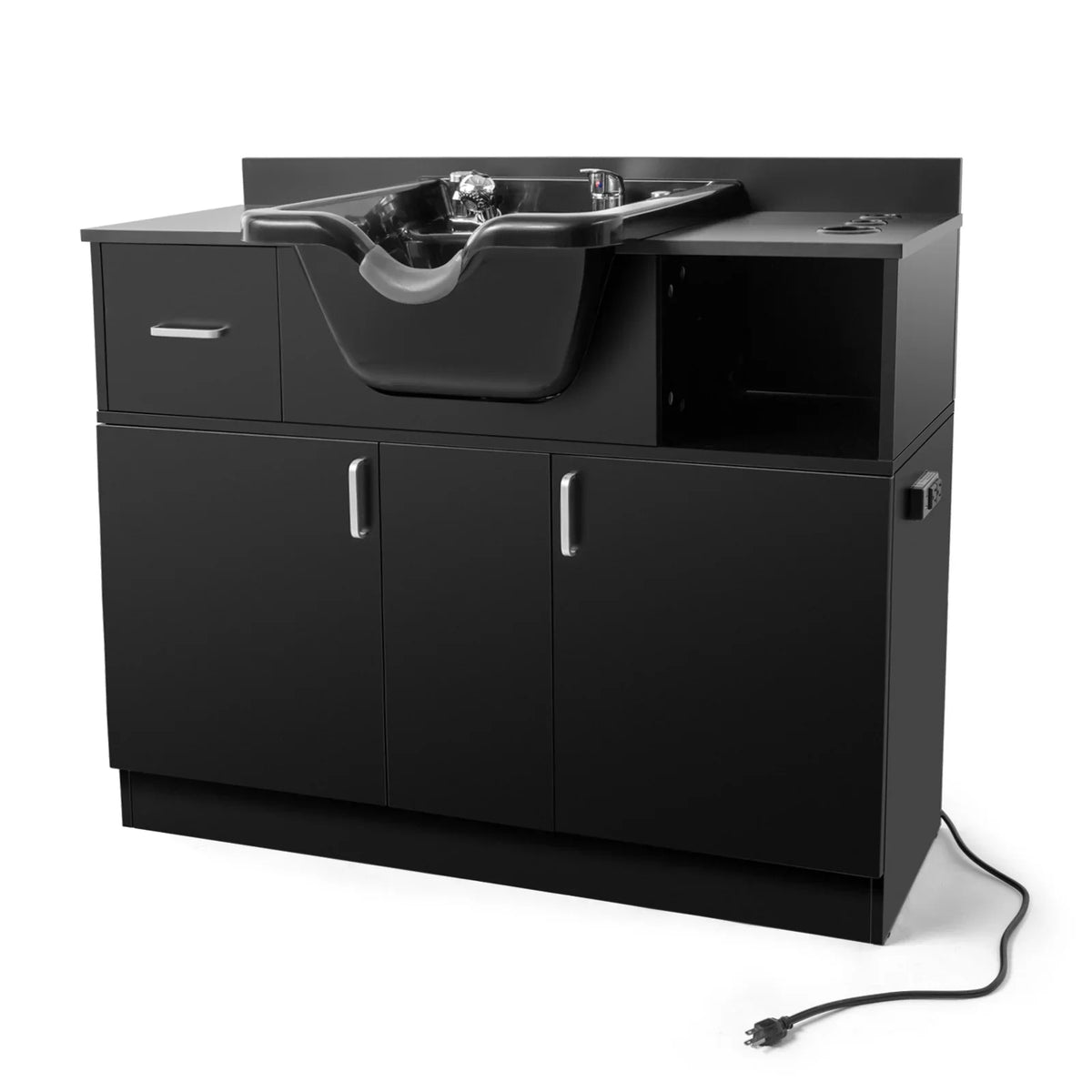 ,Hair Artist Station Salon Trap,Drawer(Black) Hair Beauty Shampoo Holes,P with Backwash Dryer Sink hand
