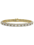 8MM 6.6 Yellow Men's 10K Diamond 8.5" Bracelet Gold Cluster