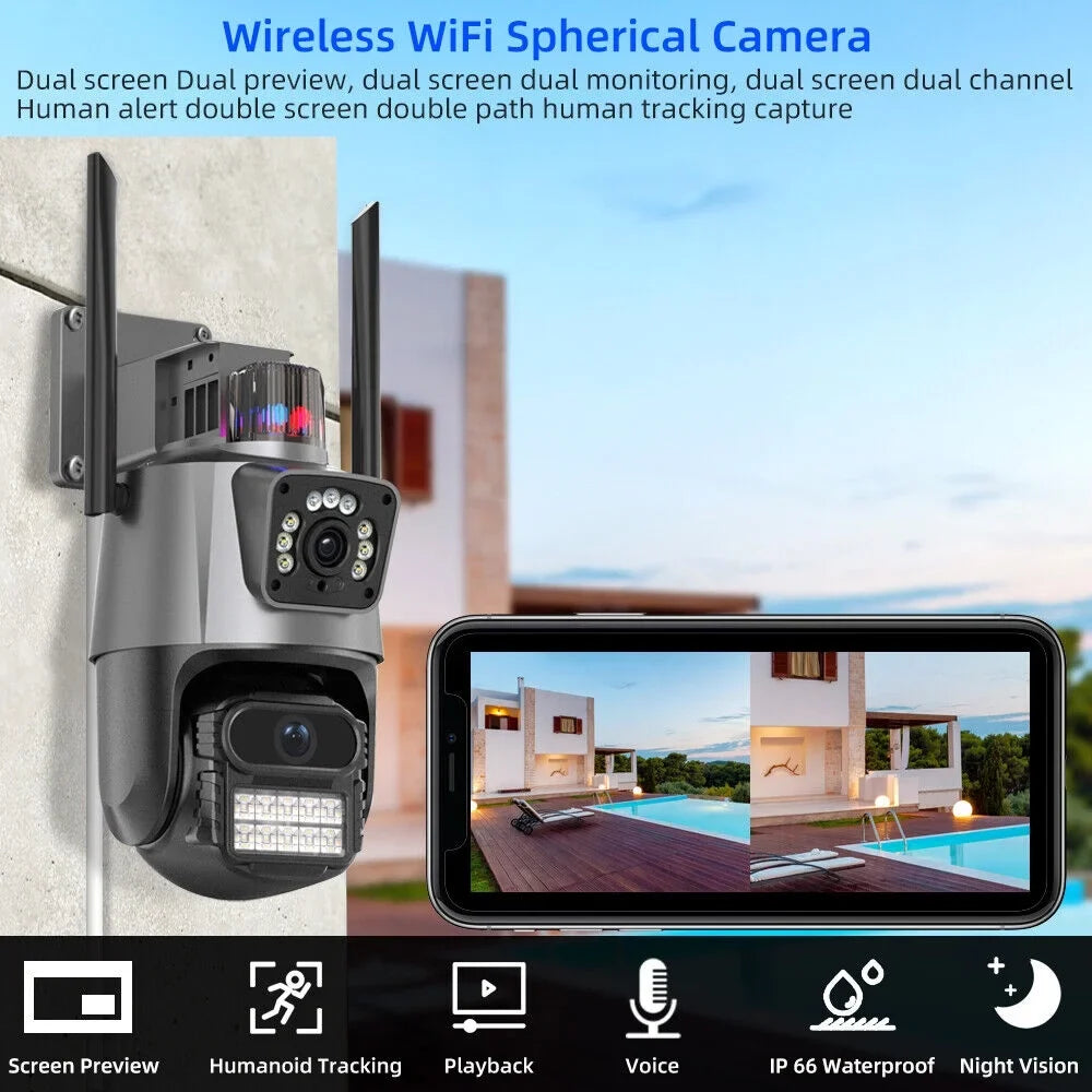 Dual Camera Moistureproof 1080P Antenna Real-time Audio Enhanced Two-Way Outdoor IP66 Card Slot