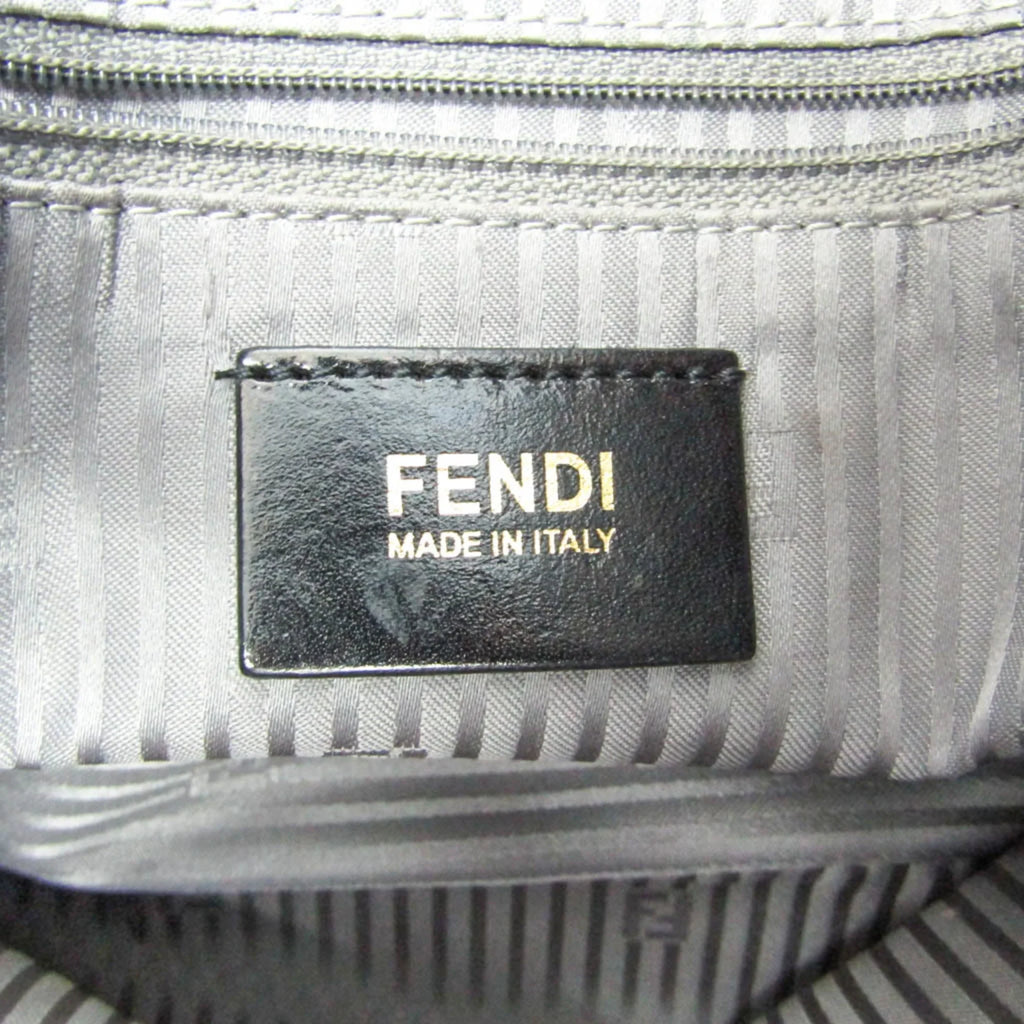 Gray (Good) Women's Leather Big Fendi Bag Mamma 8BR638 Pre-Owned Bucket Shoulder