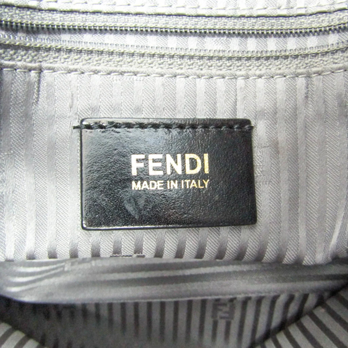 Gray (Good) Women's Leather Big Fendi Bag Mamma 8BR638 Pre-Owned Bucket Shoulder
