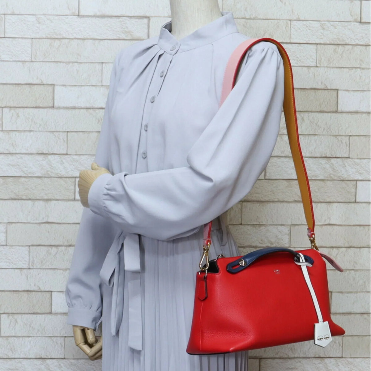 shoulder red leather (Good) ladies Fendi way bag visor Pre-Owned