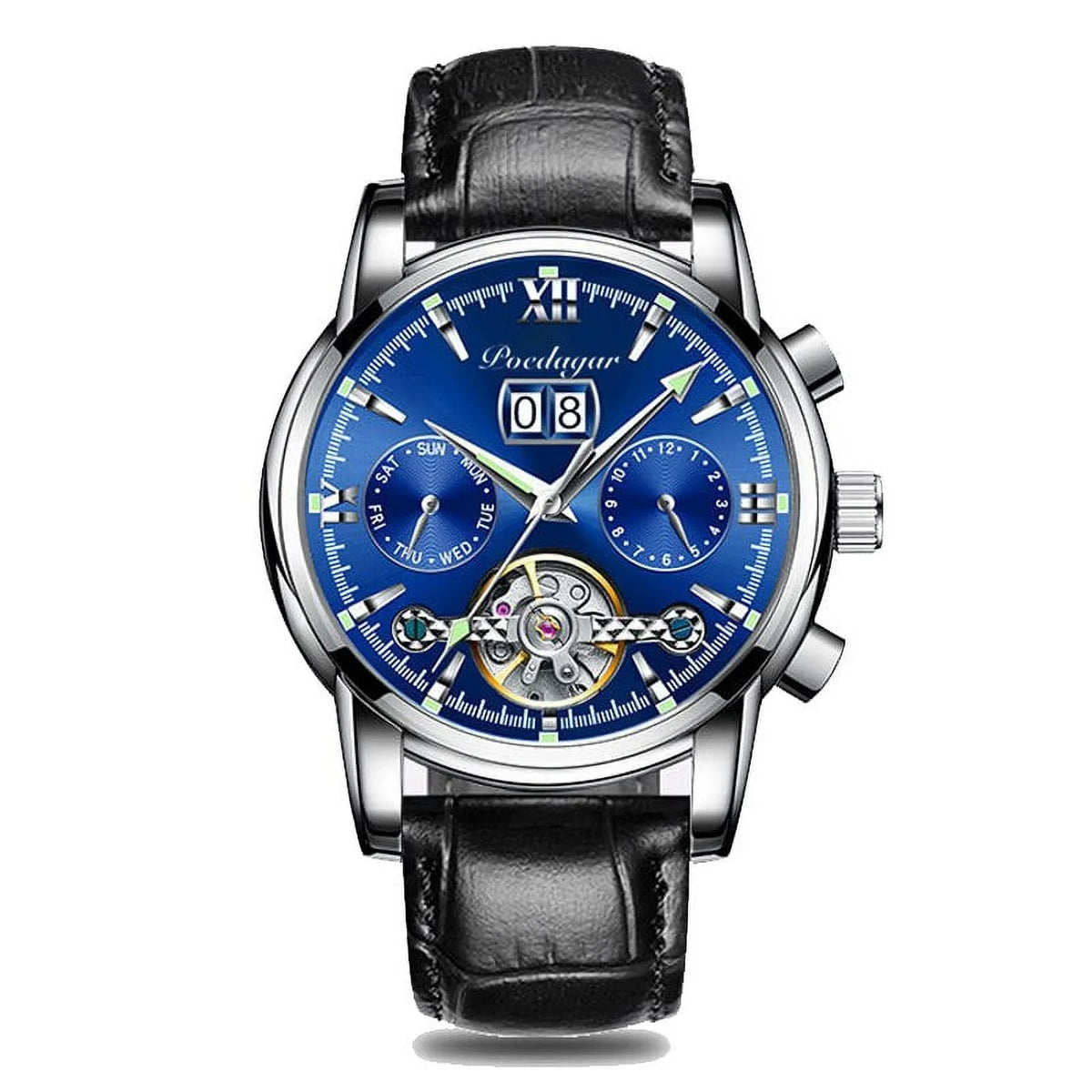 Men Brand Clock Genuine Automatic New Sports Men Leather Watches Top Chronograph Mechanical Luxury Wristwatch