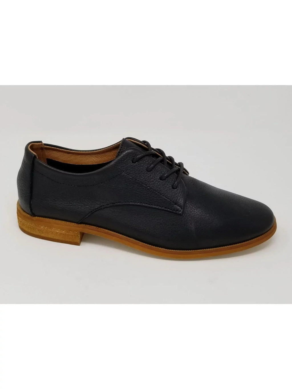 Westwood Stacked Toe 6 Shoes Black Lace-Up Oxford Heel Womens Round Leather Comfort N.Y.L.A