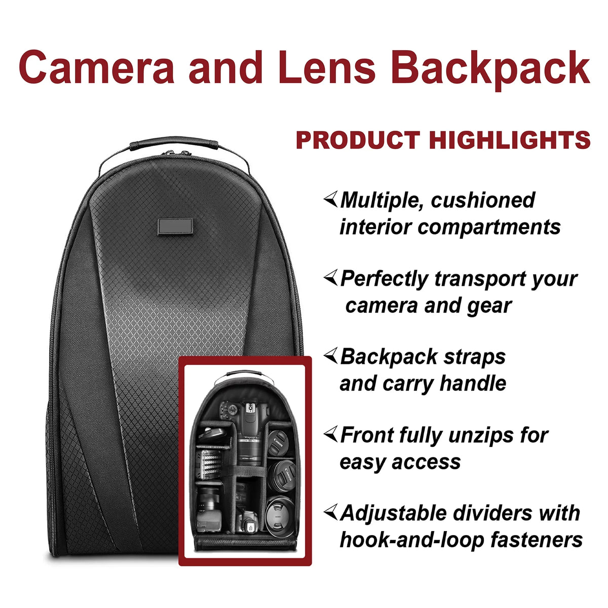 T100 Canon with Backpack SanDisk Lens, 4000D 18-55mm and Camera ZeeTech Bundle Rebel 64GB Tripod, Memory, /