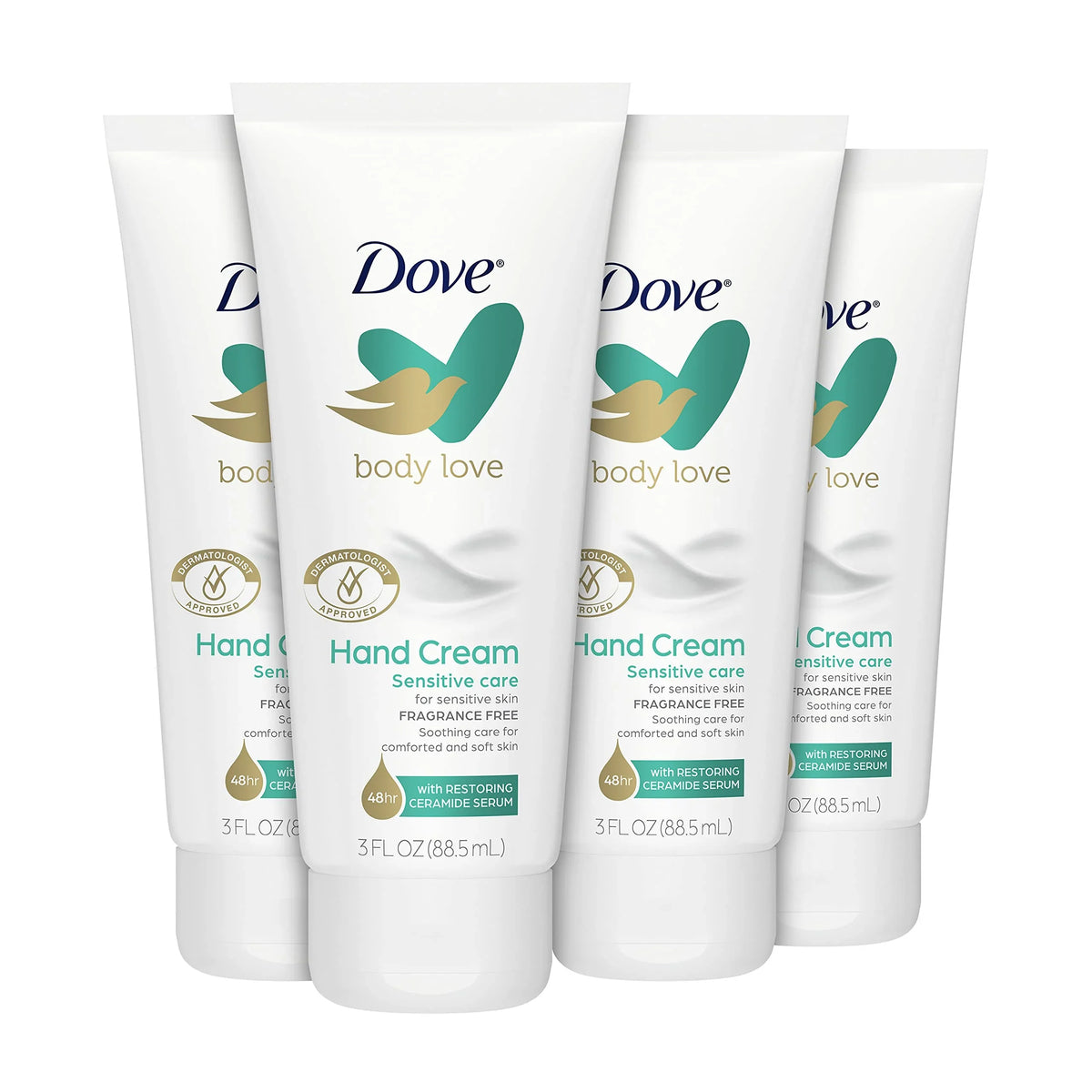Love Dry Ct Rough, Oz Hand Skin Soothes Skin And 4 Fragrance-Free Sensitive Cream 3 Dove Comforts Body
