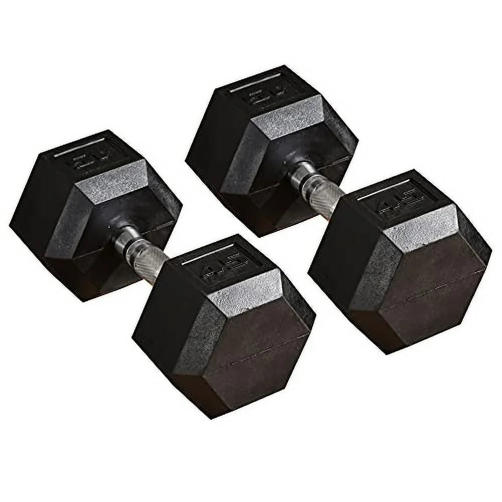 Hand Men x 2 Gym for Rubber Non-Slip with Hex or Handles, 45lbs Women Workout, Set, Anti-roll, Weights Dumbbells Soozier Home