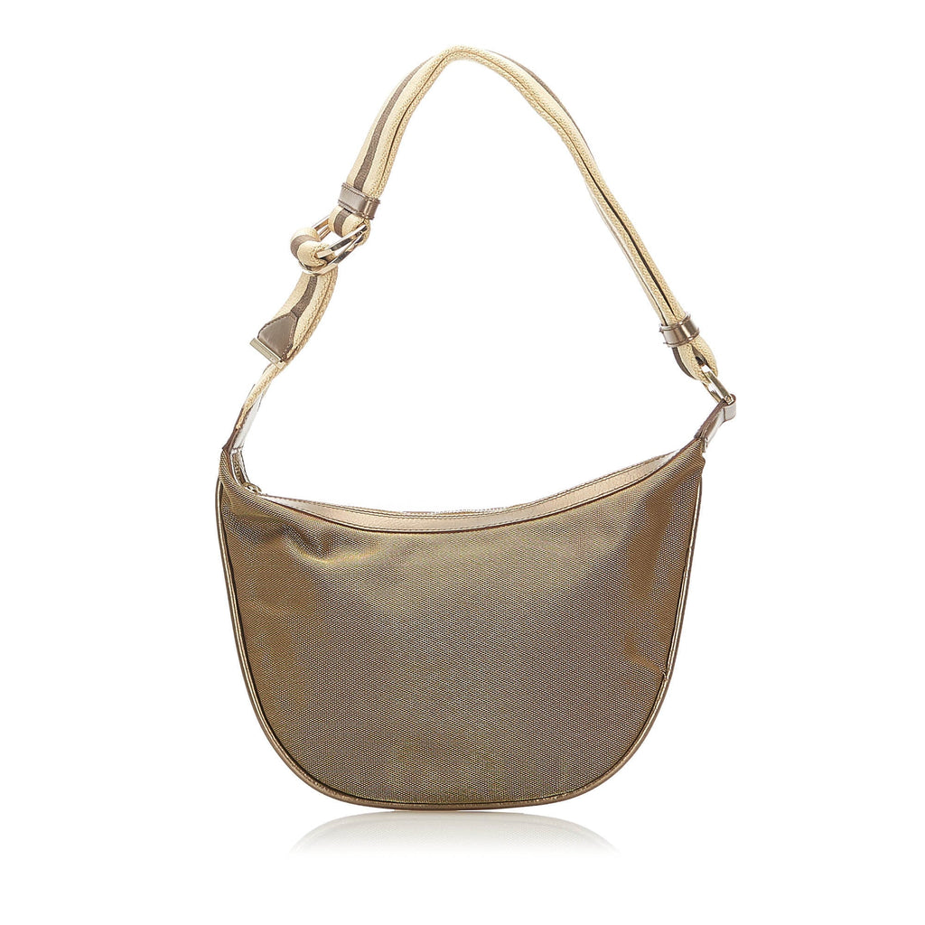 Canvas Fabric Brown Gucci (Good) Bag Shoulder Women Pre-Owned Web