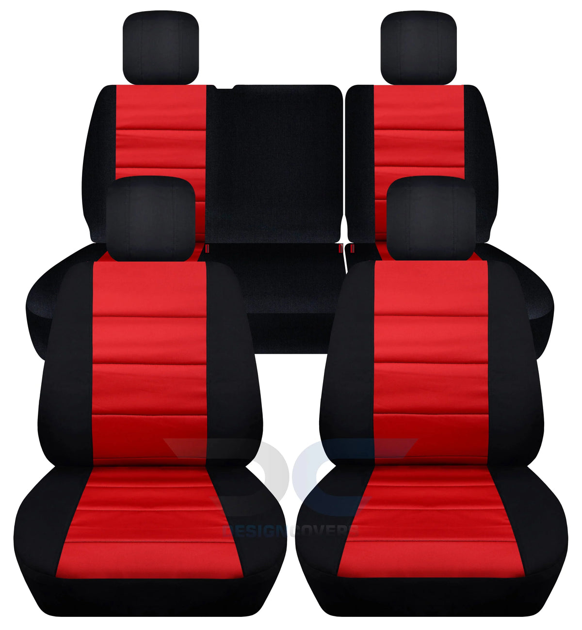 Cotton Shields:Black Jeep Wrangler & Rear T259-Designcovers Split Seat 2011-2012 and - Front Red Bench 4-Door Fits