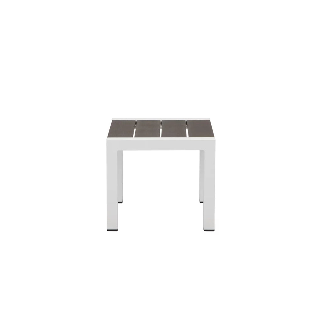 Smooth Frame- Side Gray Josh Polyresin Sherpi Saltoro Planks, 18 End Table, Inch Aluminum
