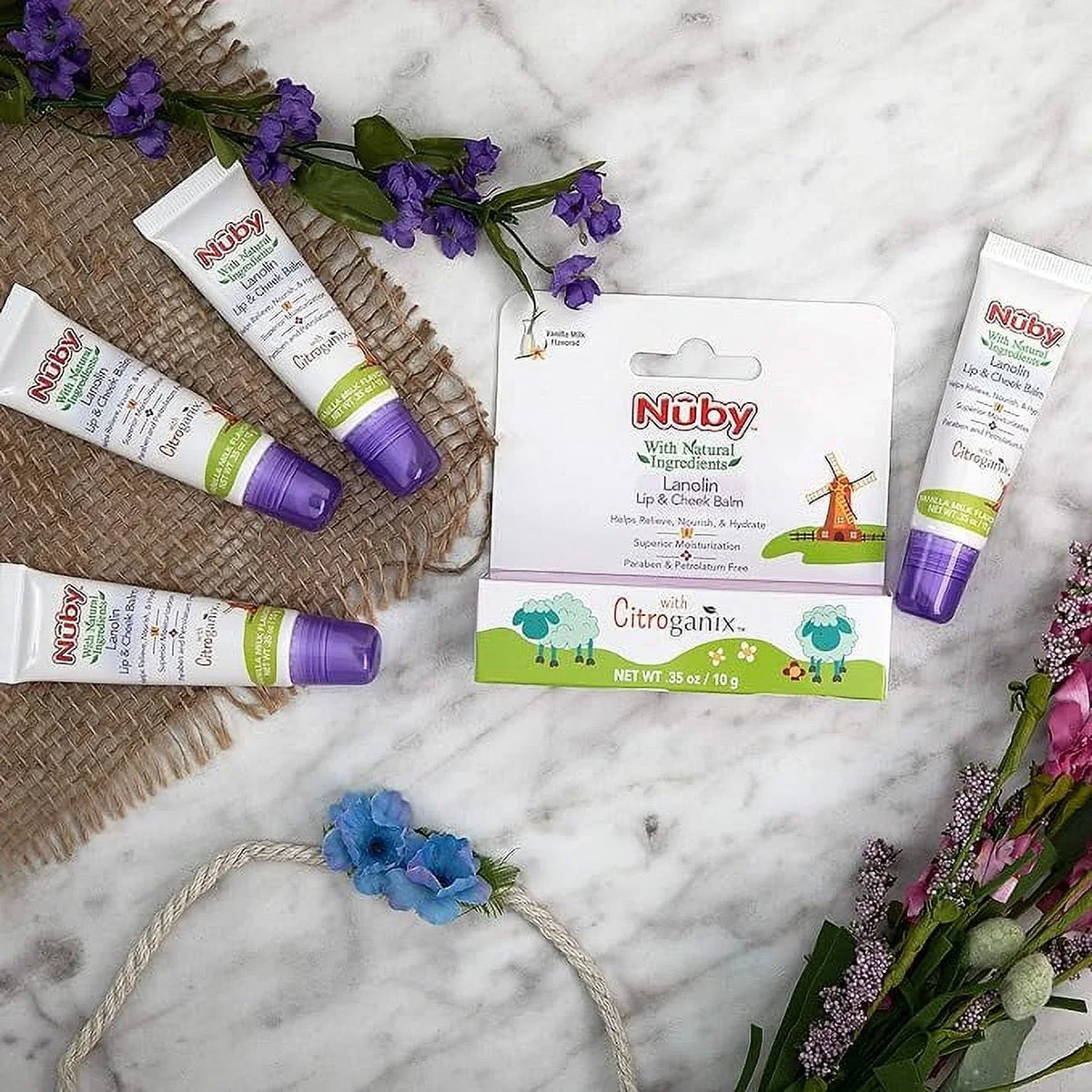 Lanolin Milk Cheek Citroganix, Balm Baby, Talbot's Flavor, Vanilla Nuby, Naturally & Dr. Pack Inspired with Lip for 4