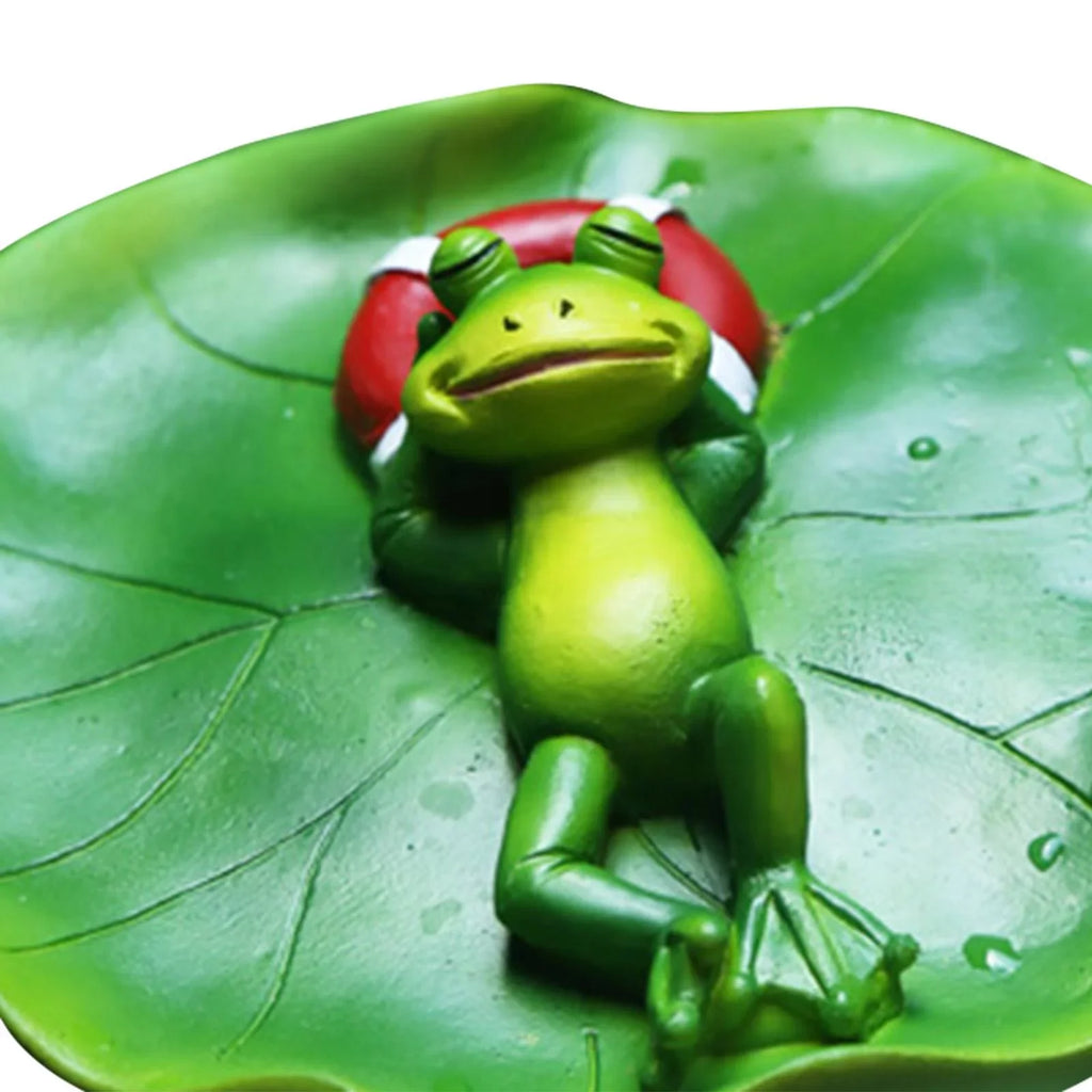 Pool Figurine Animals Statue Simulation Decor for Frog Tabletop Accessories Moisture Floating Ornament Shelf Office Garden Crafts