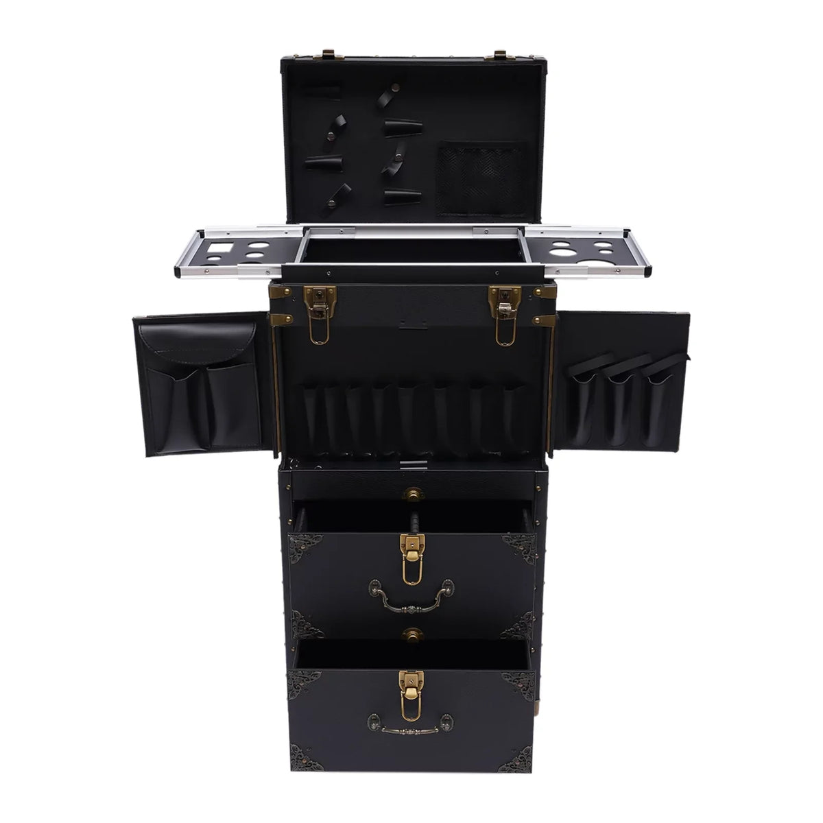 Holder Box Stylist Aiqidi Tool Barber with Train Trolley Lockable Makeup Salon Beauty Hairdressing Luggage Cosmetic Case Travel Organizer Hair Rolling Dryer
