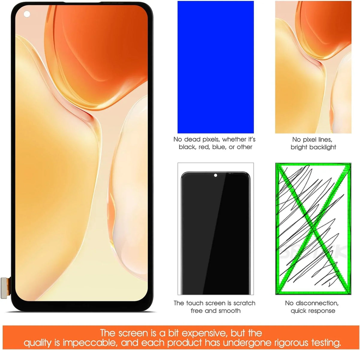 8T+ Oneplus for 8T Touch Repair KB2005 KB2003 Part Fingerprint) KB2000 Replacement Screen 5G Digitizer (Support KB2001 Display Assembly Screen