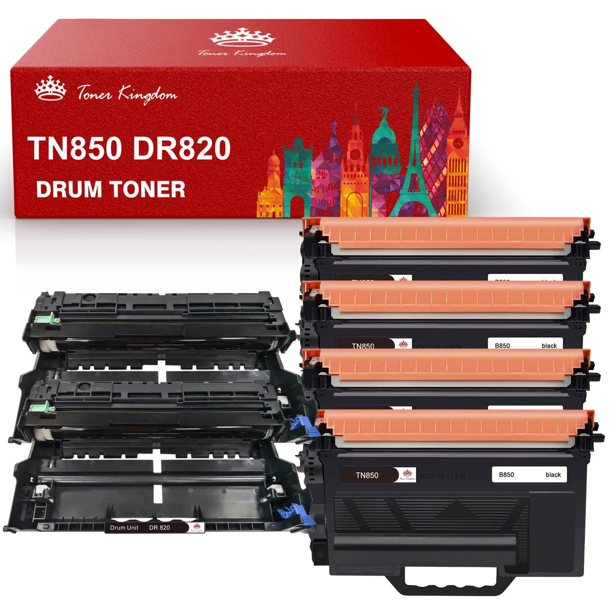 '-L5900DW Kingdom Printers, Toner with [4x | -L6200DWT Toner&Drum -820 -L5800DW Toner Sold Drum]Fits by -L5500DN Replacement Use -850 -L6200DW Cartridge + 2x black, -L5900DW