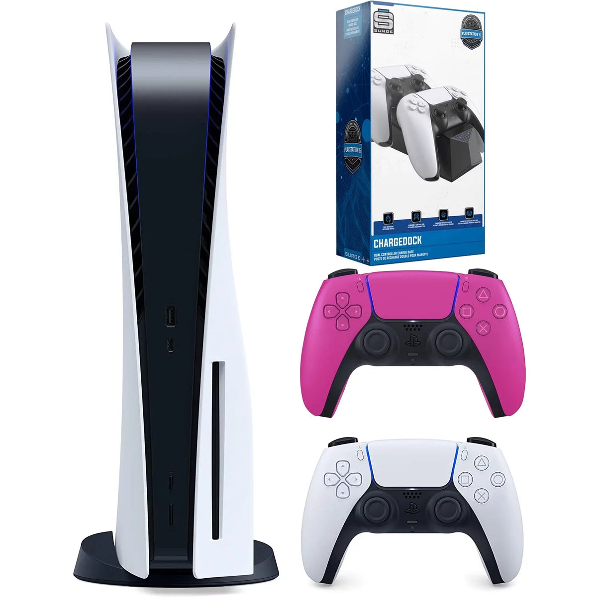 Dual - with Pink Version 5 Disc) Charging Disc Playstation PS5 Nova Extra Station Sony (Sony Bundle and Controller