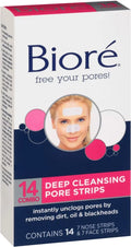 14 (Pack Pack ea Face/Nose Pore Cleansing 3) Strips Combo of Deep Biore