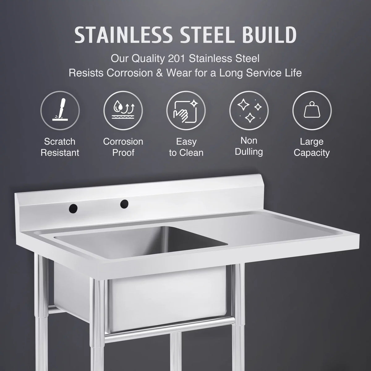 Commercial Strainer Wilprep for Steel Stainless Bar Kitchen Backsplash Utility Drainboard Sink w
