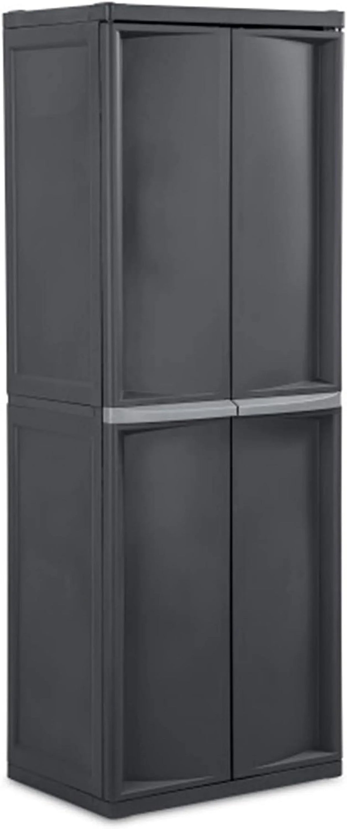 and Organize Heavy Storage Unit, Shelf Duty the Garage, to 1-Pack Basement, Plastic Bins Mudroom, Easy Attic, Gray, 4 Cabinet, Assemble in