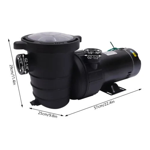1.5HP Ground In/Above Pool Swimming Pump w/ 5547GPH Strainer Motor 41FT Filter