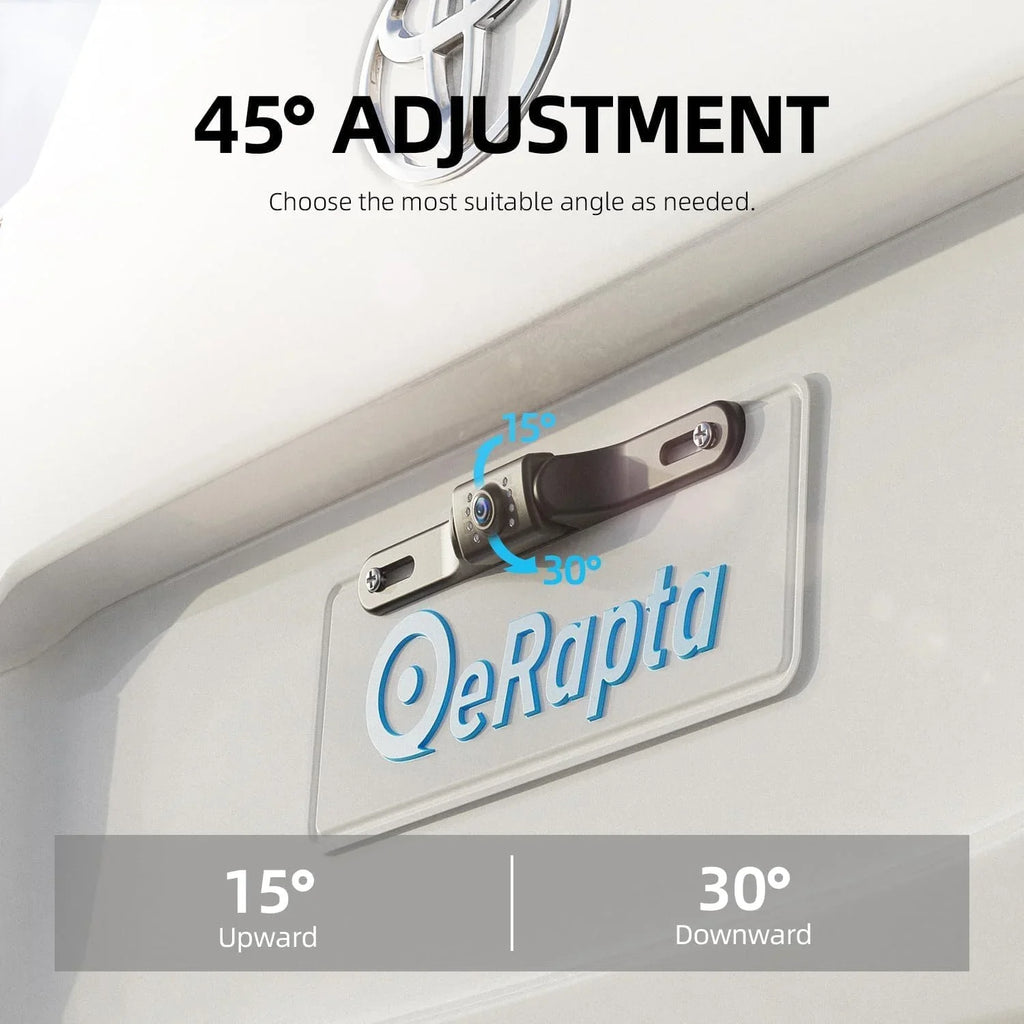 View eRapta Angle, Camera Bracket 45° Rear with Vision, Perfect Night Adjustment Backup Plate, License 149° Lever IP69K