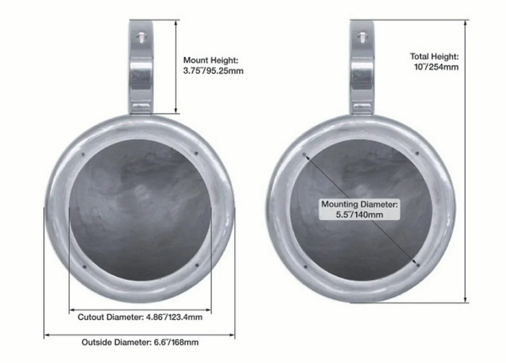 360° 5.25" Rockville Aluminum MAC525B Speaker Swivel Surface Black 2) Pods Mount