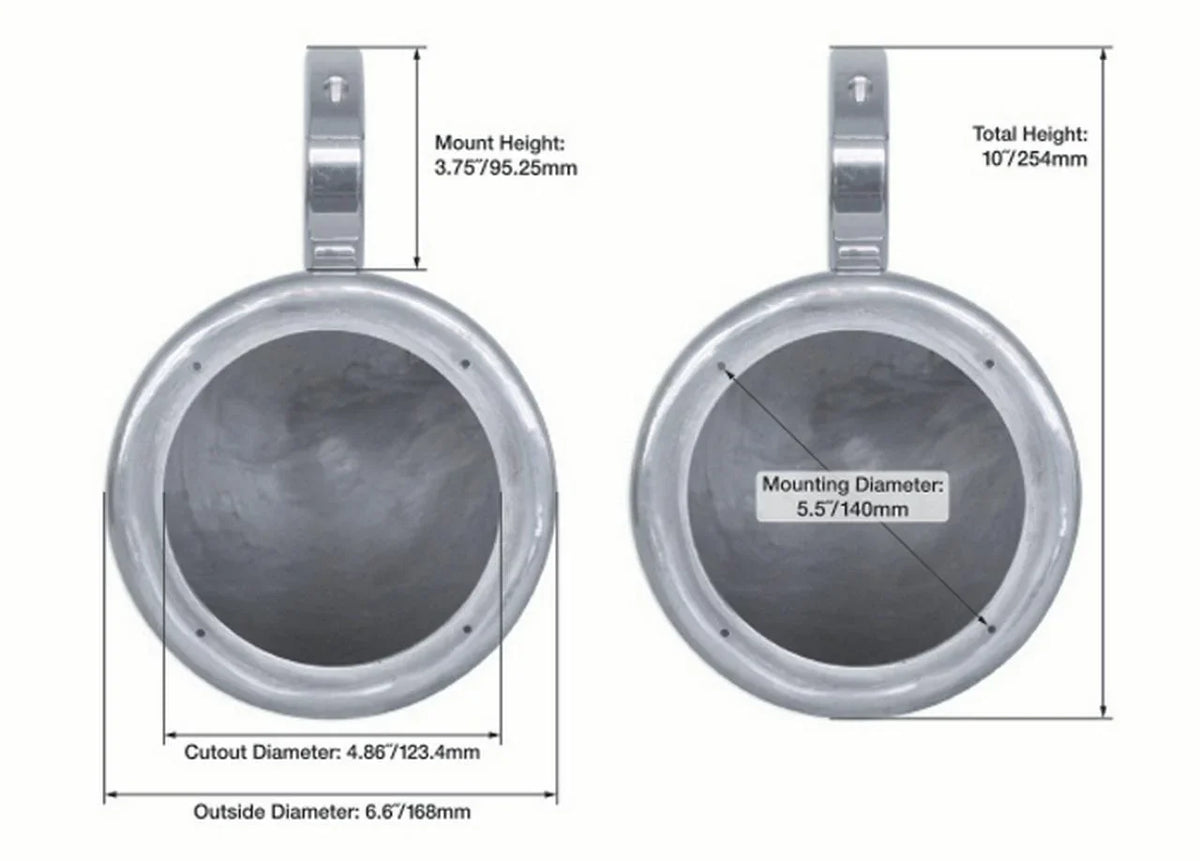 360° 5.25" Rockville Aluminum MAC525B Speaker Swivel Surface Black 2) Pods Mount