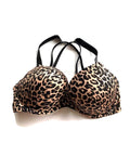 32A Cups Add Size Secret Victoria's 2 Rhinestone Bombshell Swim Size Strap Top Shine Bikini Leopard