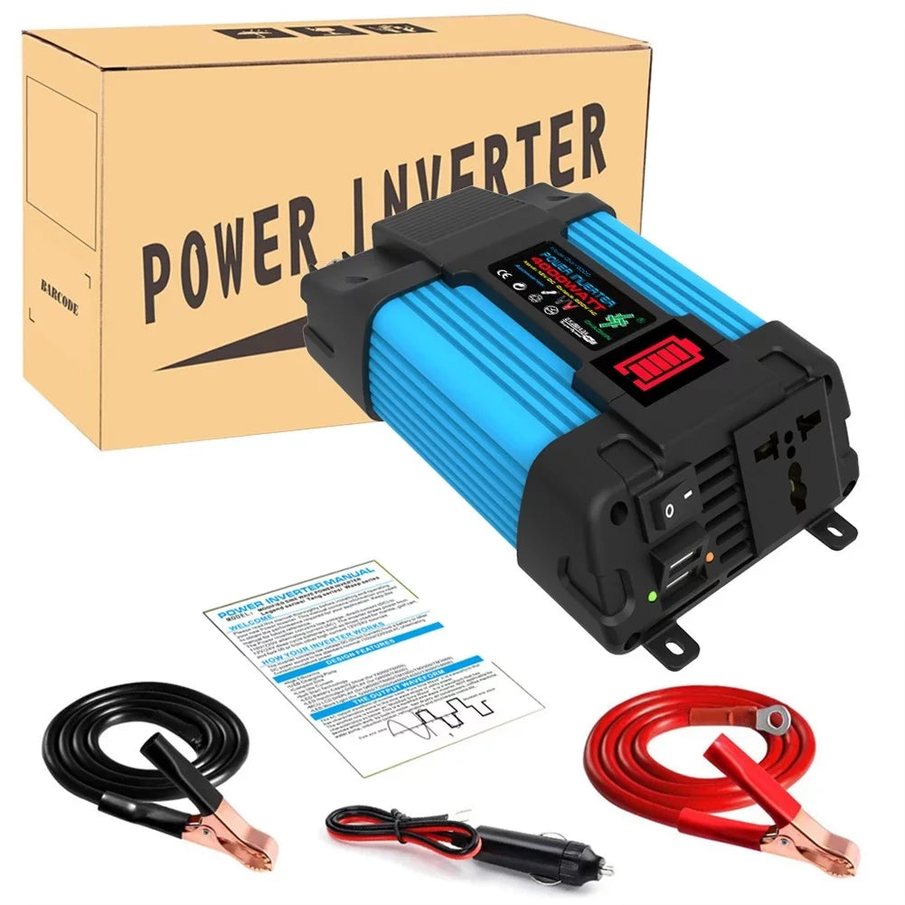 Display 2 Pure Sine Inverter Power 110/220V Wave 4000W To 12V Car