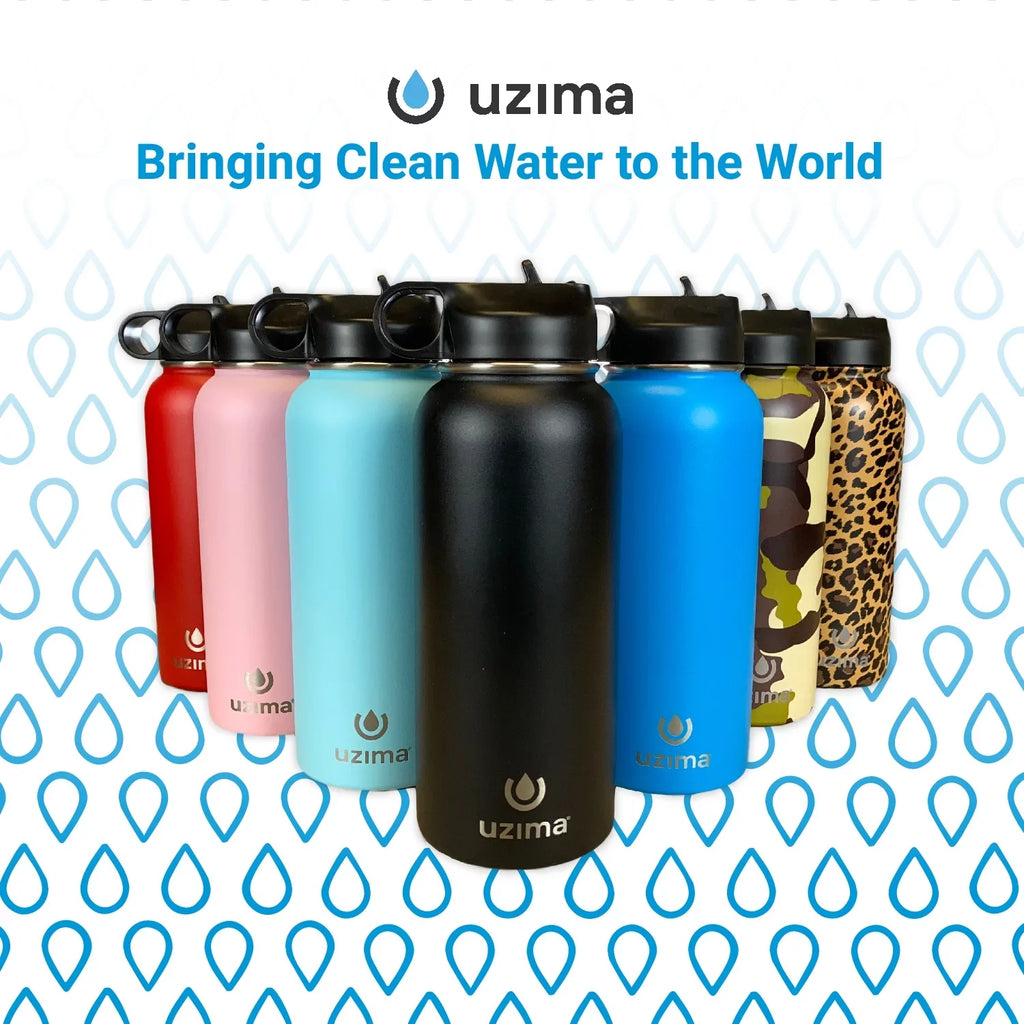 and for the Travel. Stainless Camping, Large Go. Moisture Moisture with Uzima Bottle 32oz Steel on Purification Capacity Backpacking, Double-Walled Filtered Hiking, (Camo) Exterior. - Z-Source