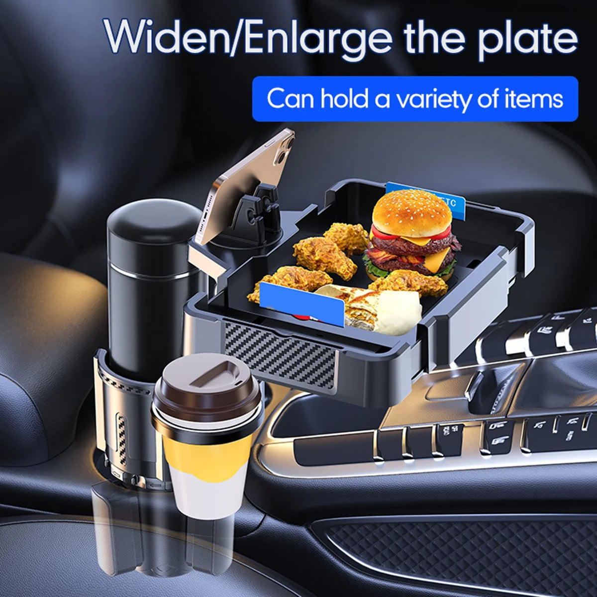 Multifunctional Storage Holder, Tray, Car Space the 4IN1 Expanding Conveniently Adjustable for moobody Design Dual Holder Car in Cup