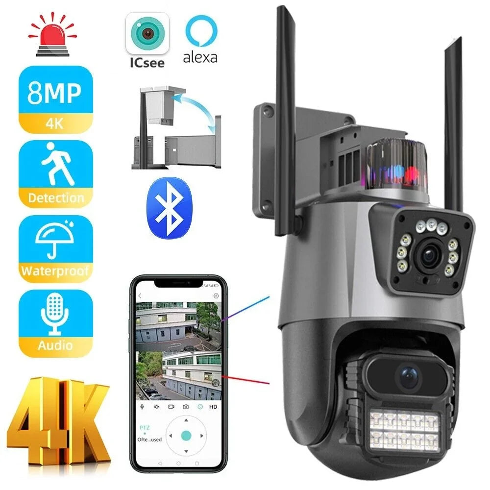 Dual Camera Moistureproof 1080P Antenna Real-time Audio Enhanced Two-Way Outdoor IP66 Card Slot