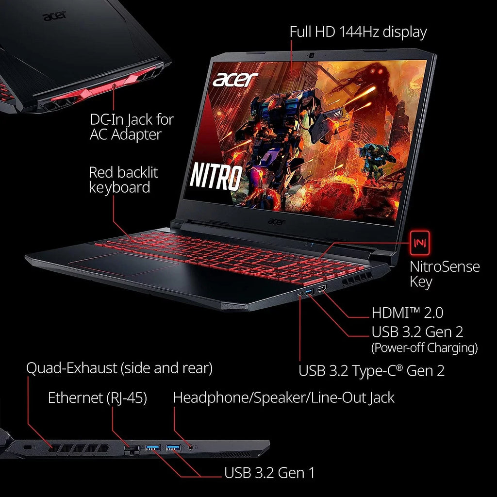 Durability Gaming Nitro Wired Headset 6ft + + Gaming Cable Gaming Cleaner 5 + + Stereo Laptop Mouse 15.6-Inch Screen Acer High 144hz