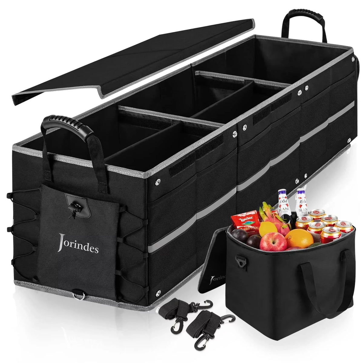 Moistureproof 3 Organizer Car Trunk Collapsible Truck,Van Vehicle Cooler Organizer proof Leak Car for Bag, with Compartments Suitable for Sedan, Suv, Insulated
