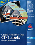 Adhesive, Labels and Spine (8944) Labels Labels, 20 White, Permanent Avery Disc Glossy 40 Full-Face
