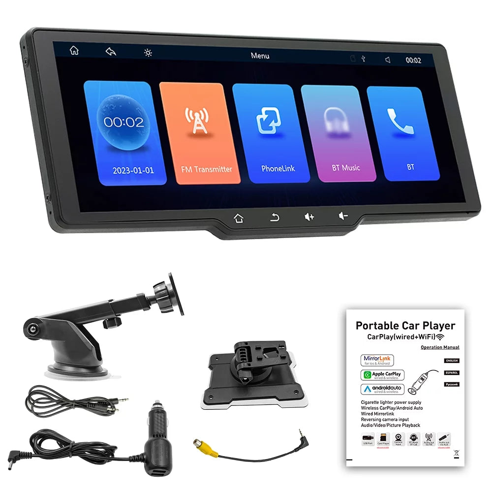 CarPlay Car Player Mobilephone Camcorder Rearview Control Car 10.26in Portable Auto Camera Video Multi-language Car Car Camera MultiMedia moobody Recorder Wireless