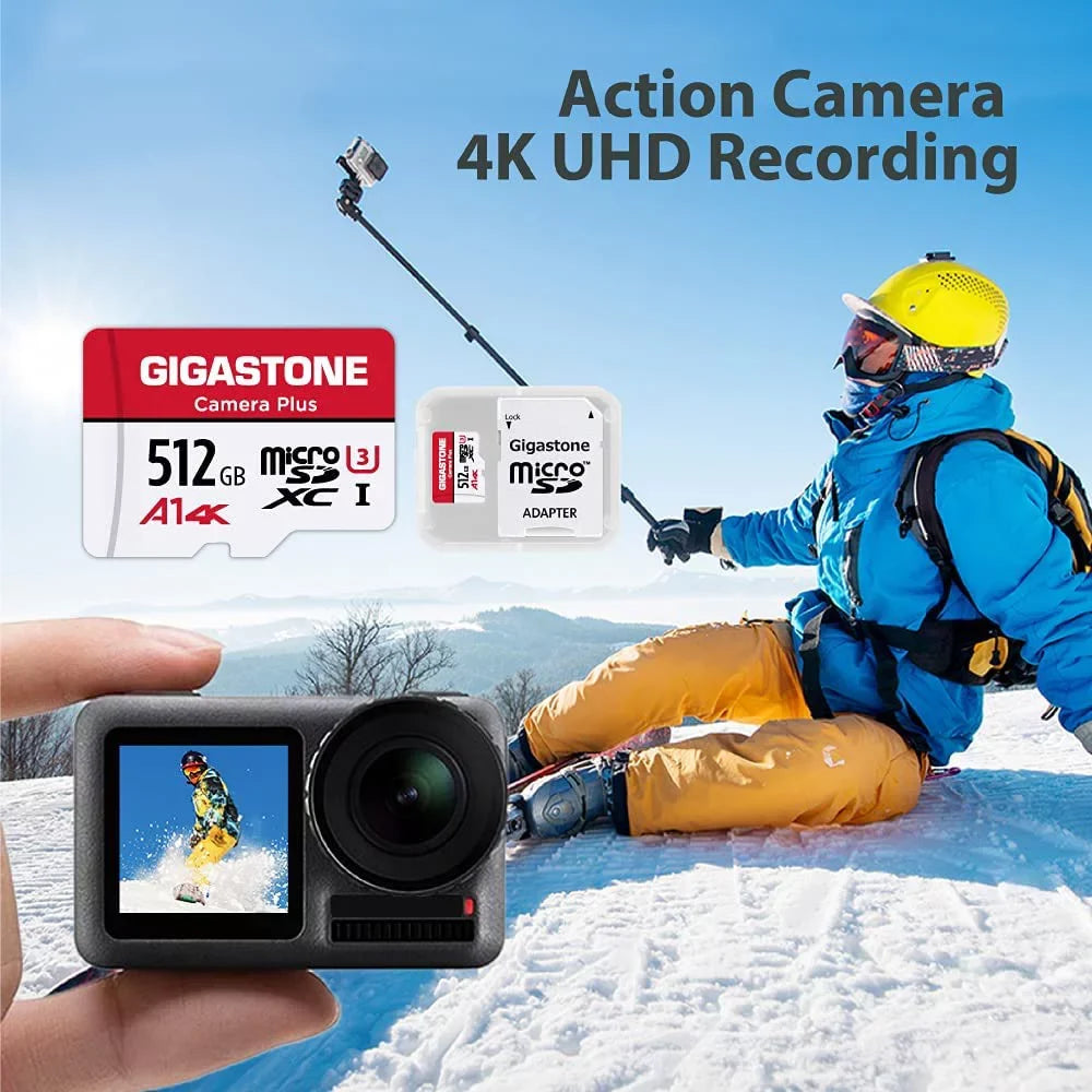 Cams Video, U1 512GB Camera Card Camera memory Nintendo Gigastone compatible Switch with Plus Full GoPro 100MB/s, 10 Dash Drone Samsung Canon Nikon Class Micro