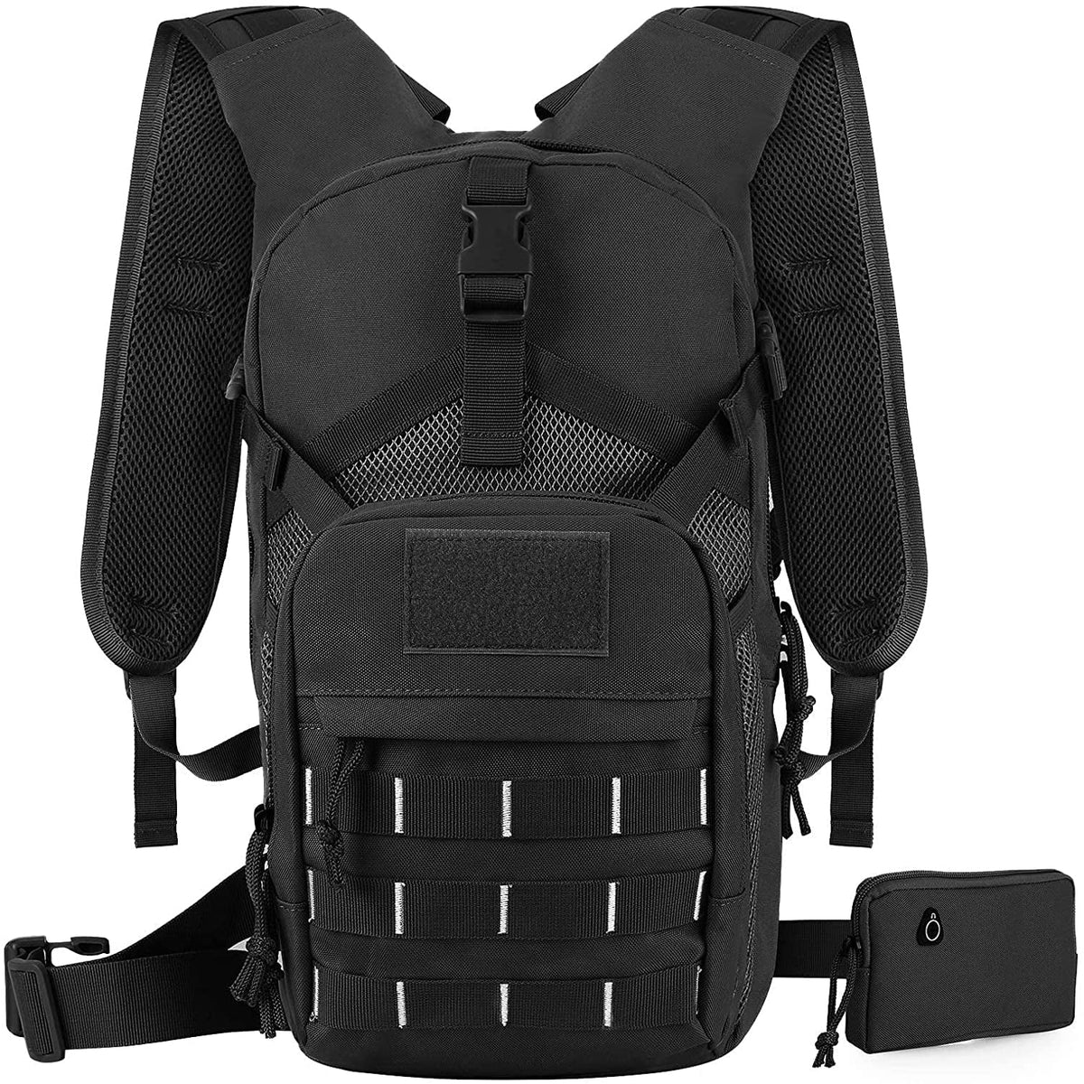 Waist Women Hydration Backpack Insulation, Daypack Hiking Running Adjustable Military Men with Moisture Cycling Bladder, Bag Thermal Biking 2L Free Pocket for Moisture Pack Moisture Fits Tactical