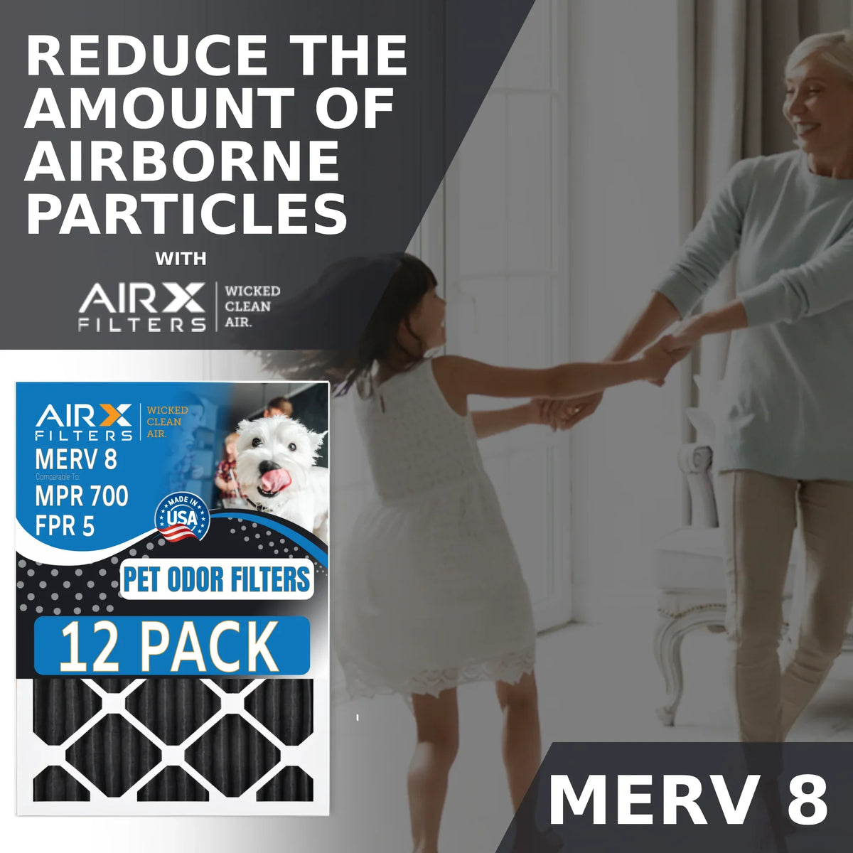 5, . Pack 700, to Pet Rating, Air in Odor of Filters Filters Furnace by Made 8 Comparable Retention 20x25x2 12 - Filter