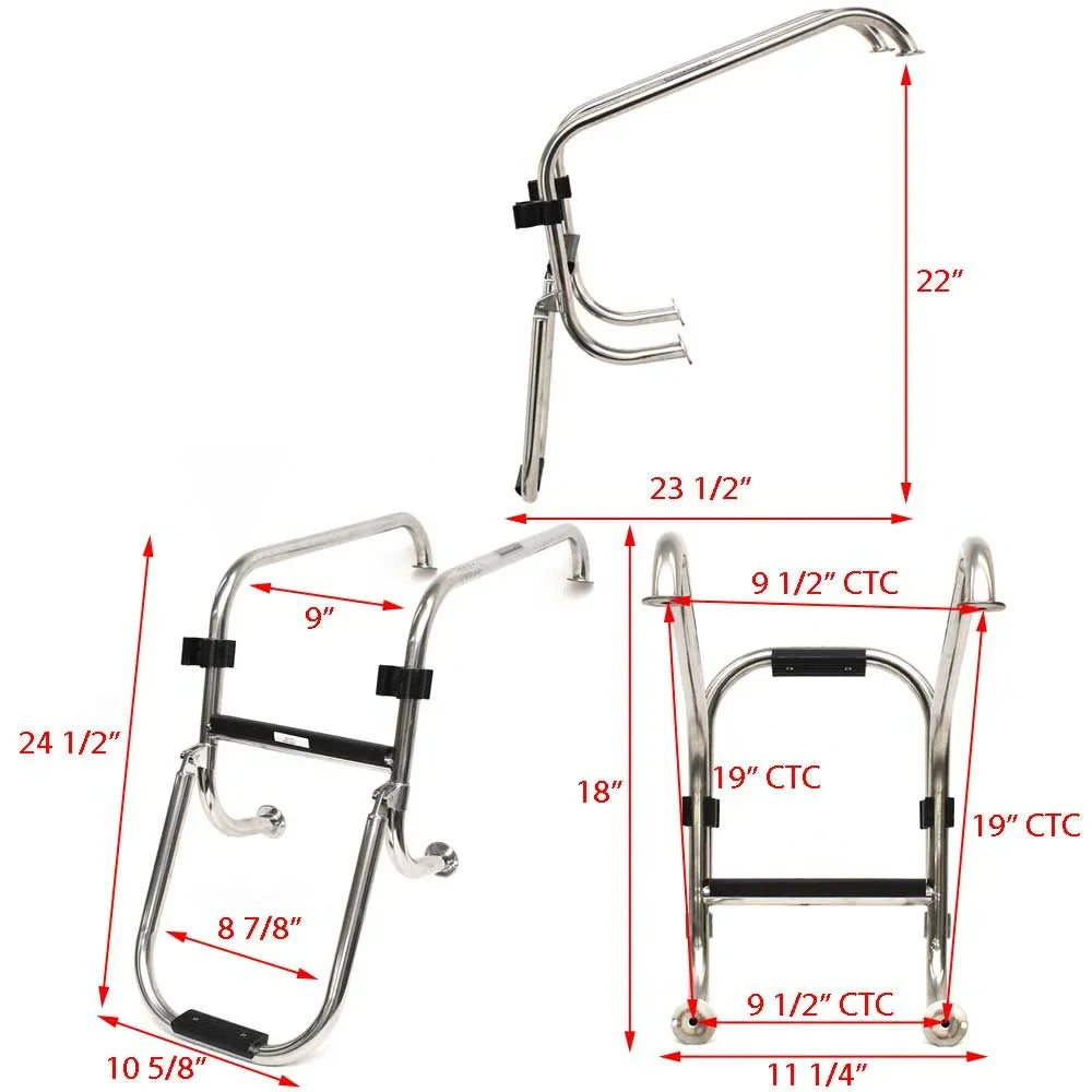 Ranger 207277 Ladder 618 Folding 2-Step | Stainless Vessel Boarding