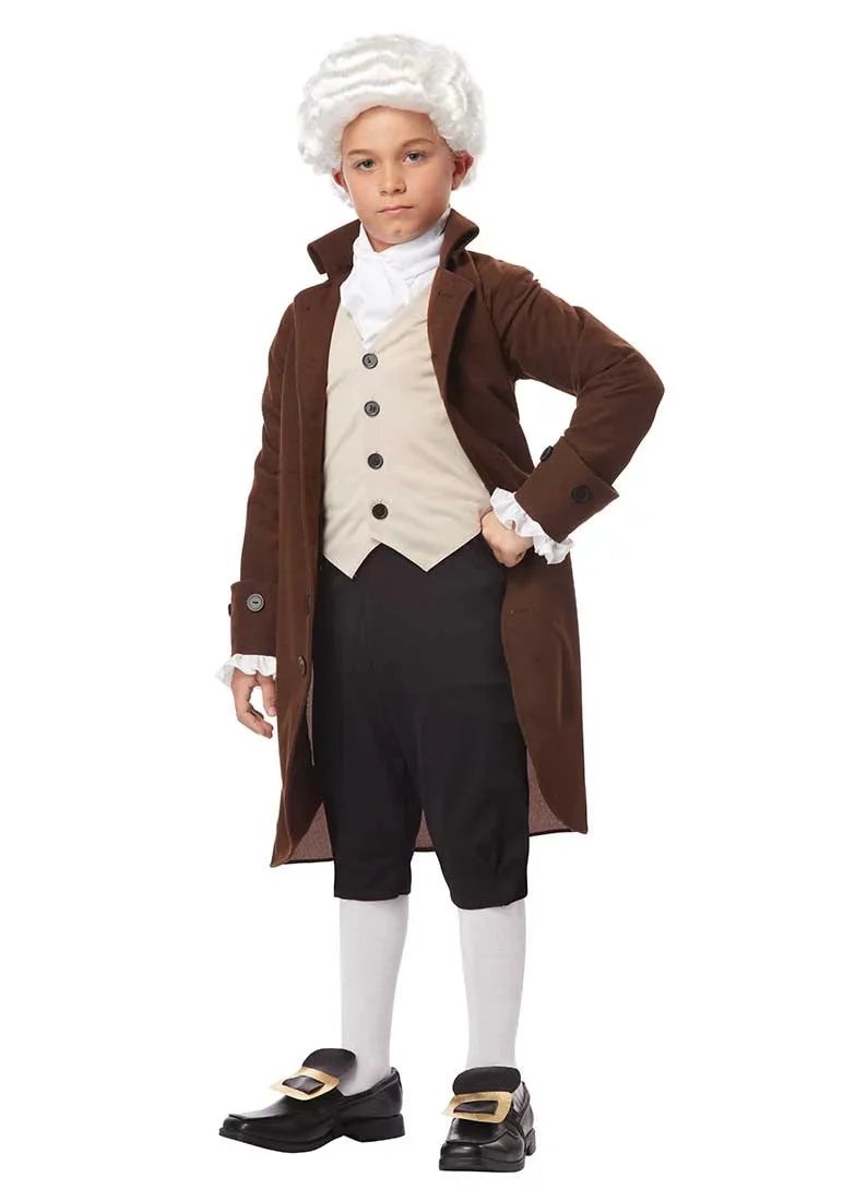 Colonial Fancy-Dress Benjamin Boy's California Franklin Man for Costumes Halloween Child, L Costume