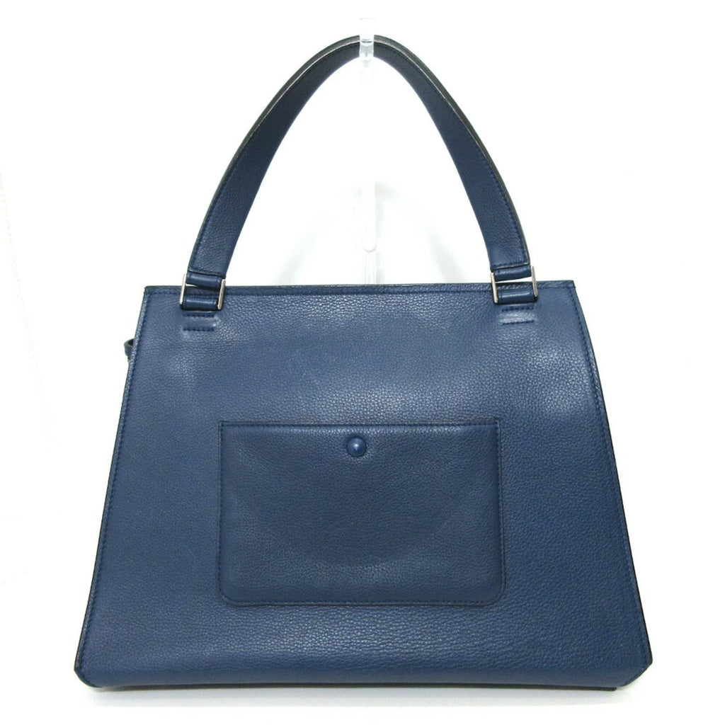 (Good) Calf Medium Edge Blue Ladies Bag Celine One Handle Leather Pre-Owned Tote Handbag