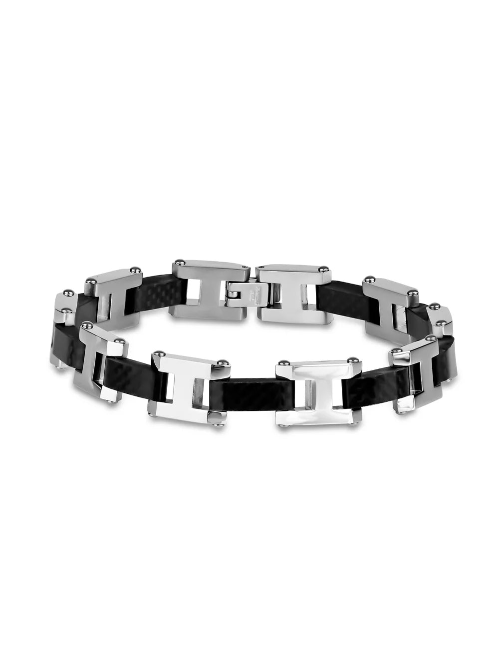 8.5" 316L Fiber Stainless Carbon Bracelet, Steel