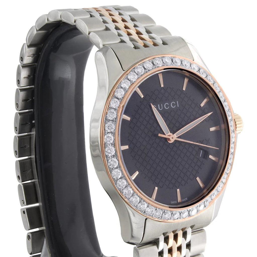 / Watch Diamond Tone Ya126410 Rose . 38mm G-Timeless Steel S. Gucci Two 2