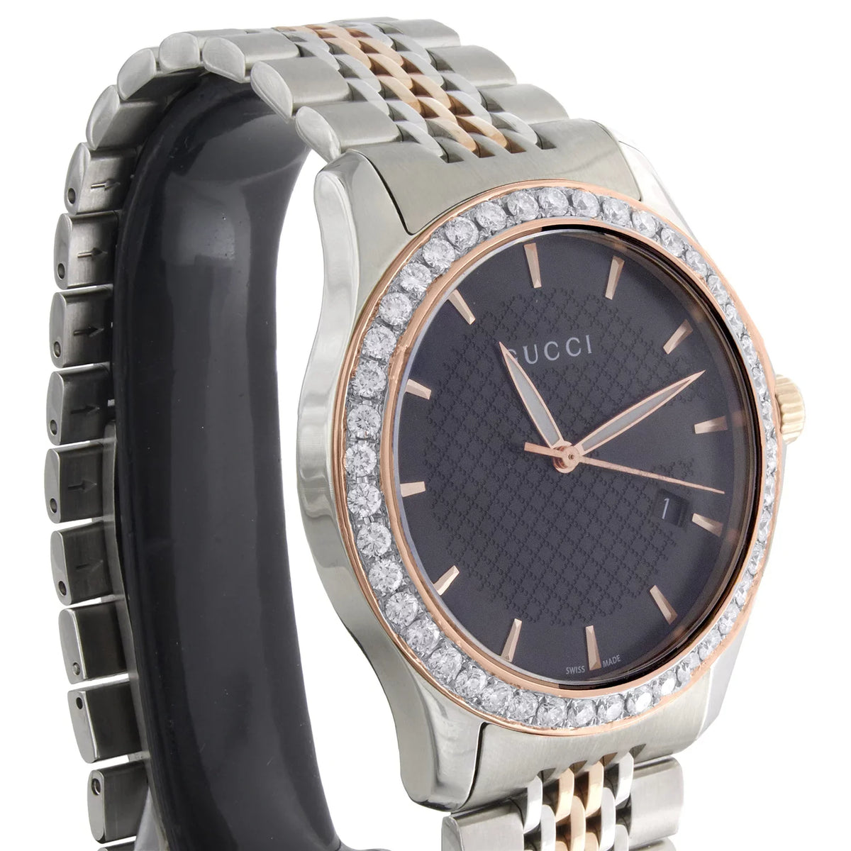 / Watch Diamond Tone Ya126410 Rose . 38mm G-Timeless Steel S. Gucci Two 2